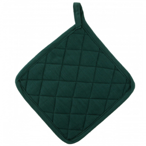 Set Of 2 Hunter Green With Diamond Pattern Pot Holder