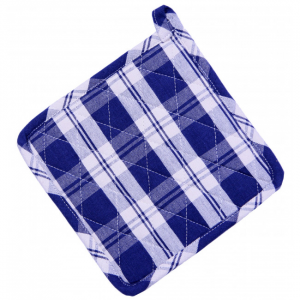 Set Of 2 Navy Blue Check Pattern Pot Holder