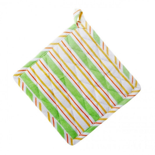 Set Of 2 Green Stripe Pot Holder