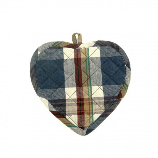 Set Of 2 Heart Shaped Lakewood Check Pattern Pot Holder