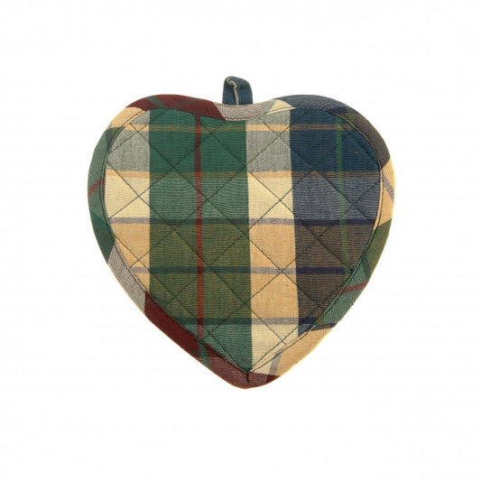 Set Of 2 Heart Shaped Morocco Check Pattern Pot Holder