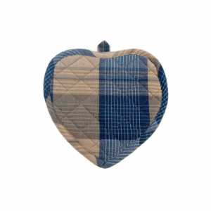 Set Of 2 Heart Shaped Sand Blue Pot Holder