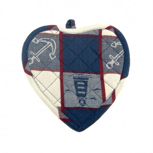 Set Of 2 Heart Shaped Nautical Theme Pot Holder