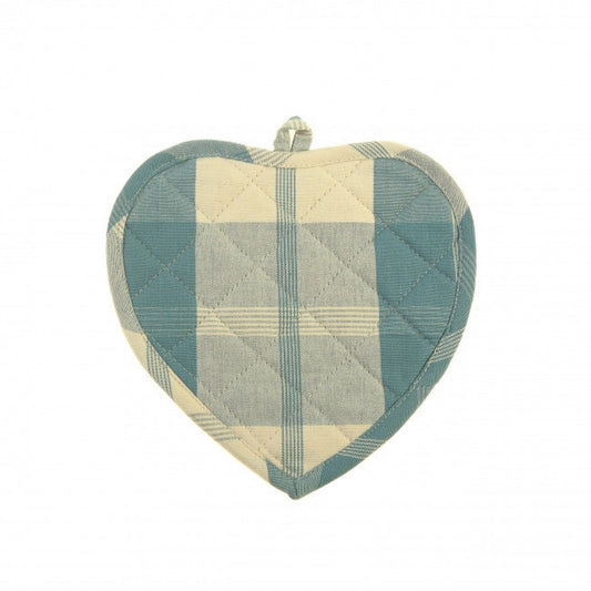 Set Of 2 Heart Shaped Meridian Check Pattern Pot Holder