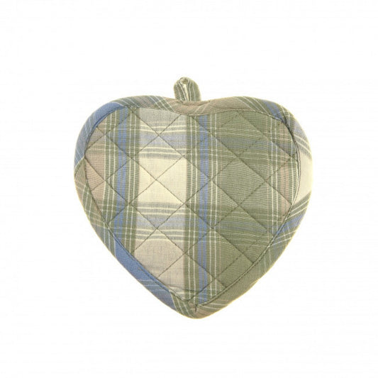 Set Of 2 Heart Shaped Montari Check Pattern Pot Holder