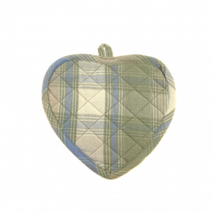 Set Of 2 Heart Shaped Montari Check Pattern Pot Holder