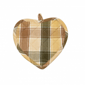 Set Of 2 Heart Shaped Tulip Check Pattern Pot Holder