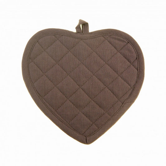Set Of 2 Heart Shaped Chocolate Brown Diamond Pattern Pot Holder