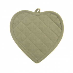 Set Of 2 Heart Shaped Sage Green Diamond Pattern Pot Holder