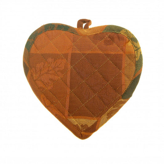 Set Of 2 Heart Shaped Pinehurst Leaf Pattern Pot Holder