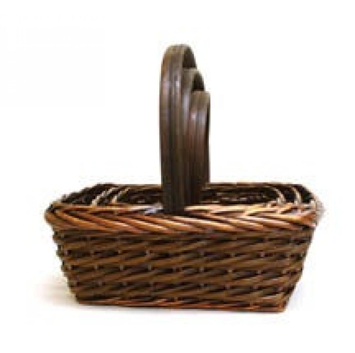 Set Of 3 Java Colored Rectangular Willow Baskets