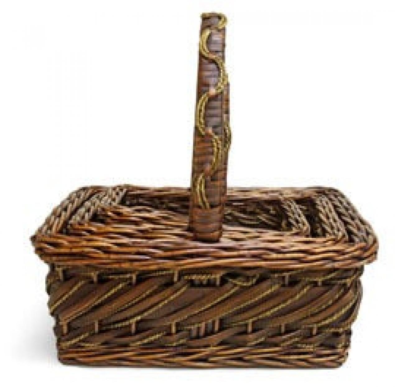 Set Of 3 Bali Brown Willow Baskets