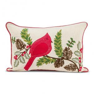 Cardinal On A A Branch Pillow