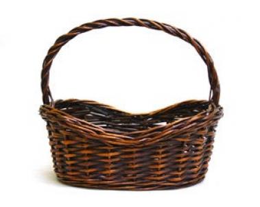 14"H Oval Java Brown Willow Basket