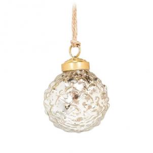 Set Of 20 Jar Of Embossed Clear Ball Ornament