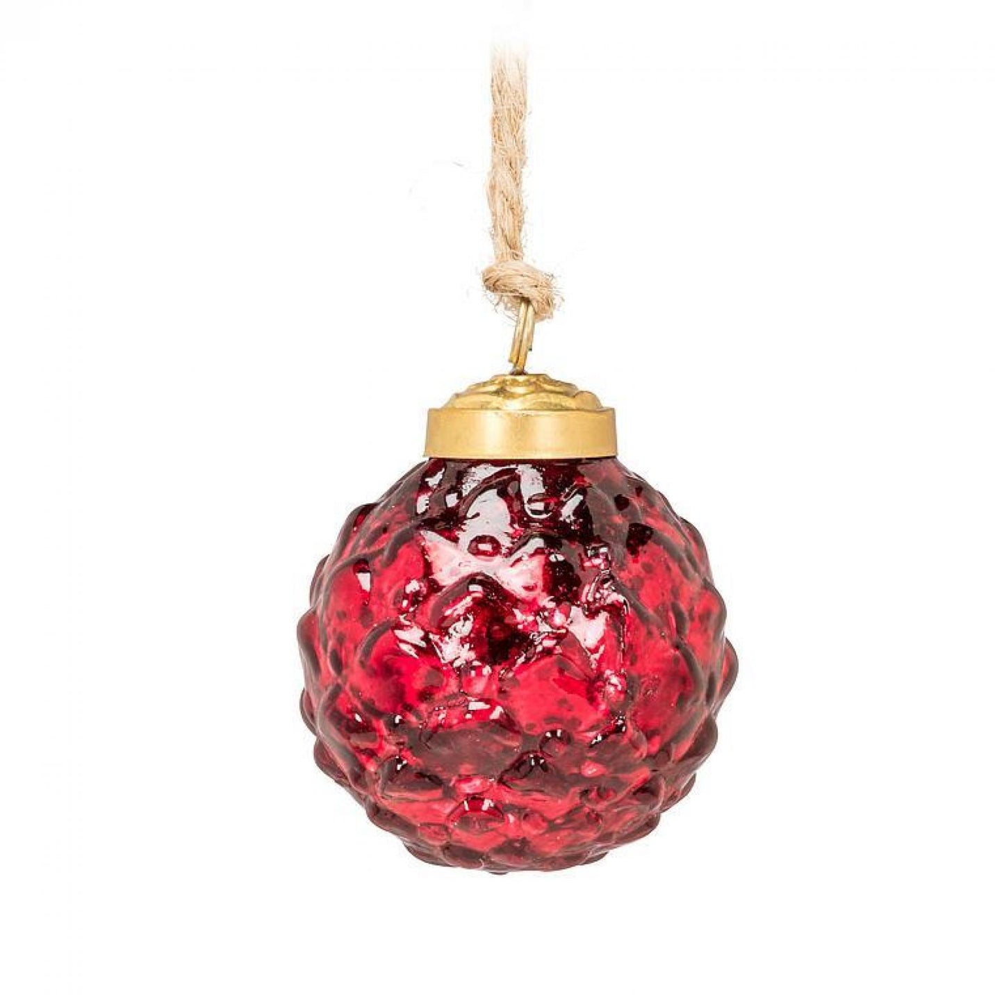 Set Of 20 Jar Of Embossed Red Ball Ornament