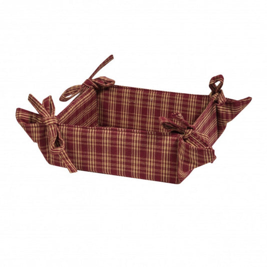 5.5x5.5" Paprika Check Pattern Bread Basket
