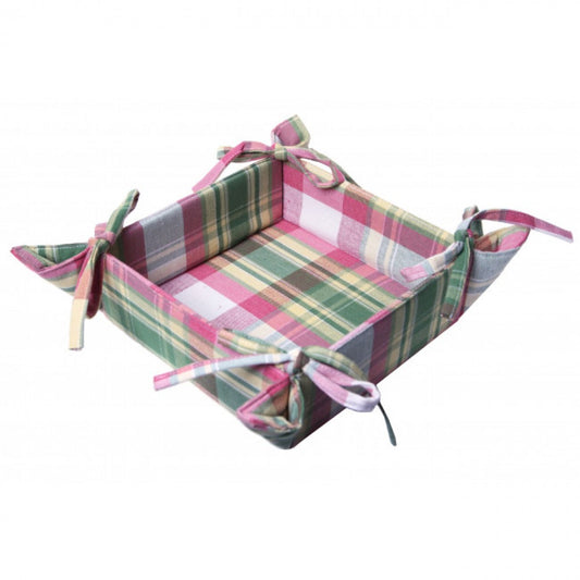 13x9" Summer Blush Check Pattern Bread Basket