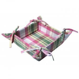 13x9" Summer Blush Check Pattern Bread Basket