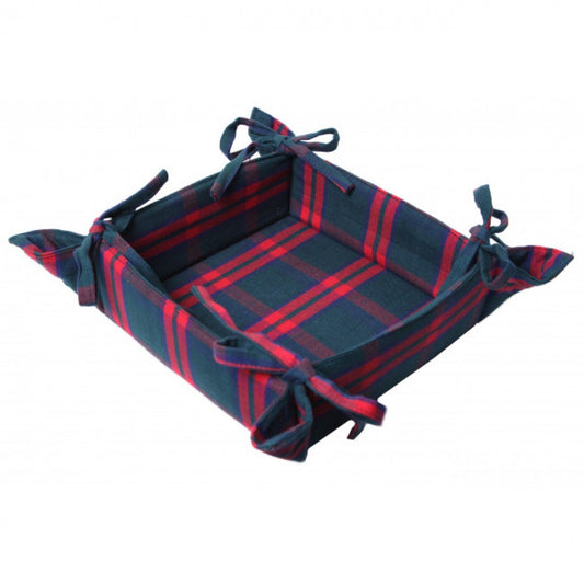 Belvedere Green Check Pattern Bread Basket