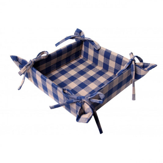 13x9" Navy Check Bread Basket