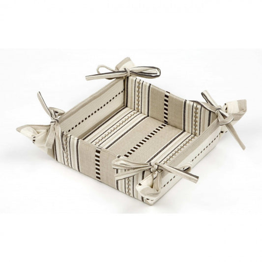 5.5x5.5" Coco Stripe Bread Basket