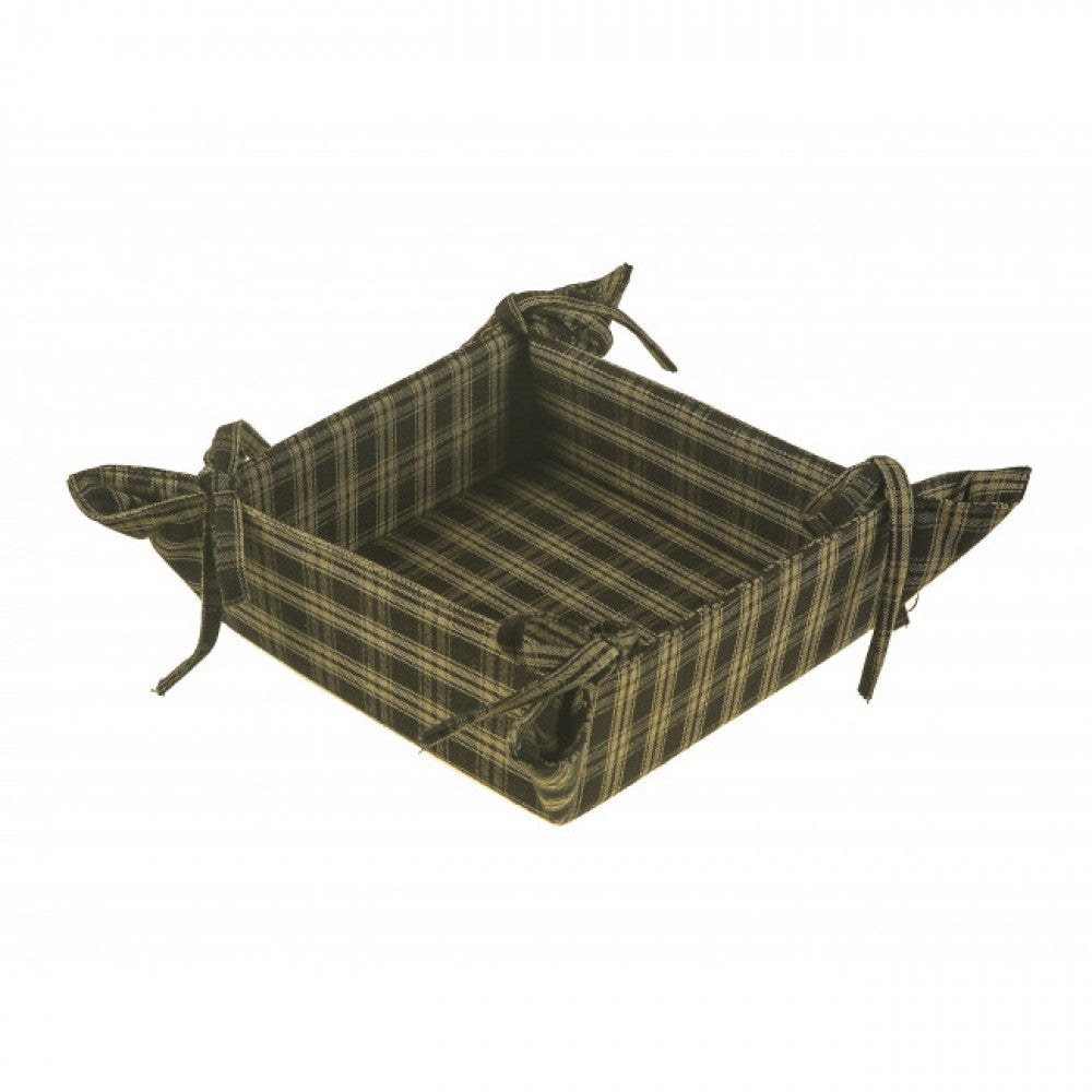 5.5x5.5" Salt And Pepper Check Pattern Bread Basket