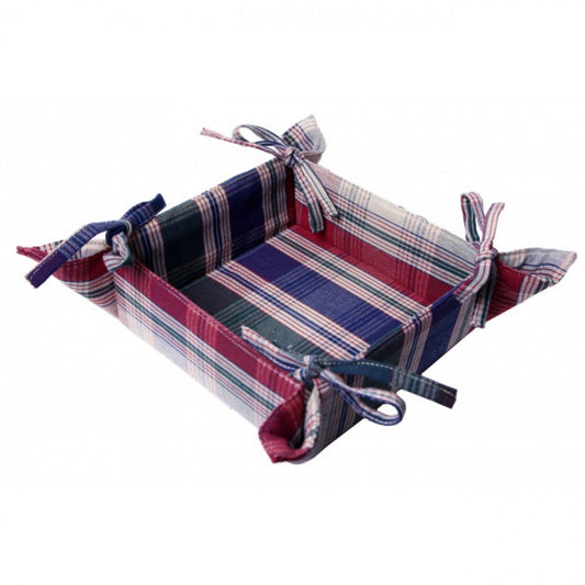 13x9" Moorpark Jewel Tones Check Pattern Bread Basket