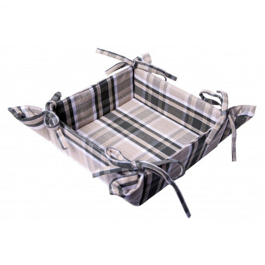 5.5x5.5" Tulsi Check Pattern Bread Basket