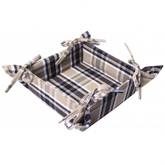 5.5x5.5" Black Haze Check Pattern Bread Basket