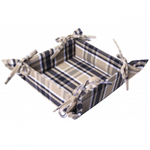 5.5x5.5" Black Haze Check Pattern Bread Basket