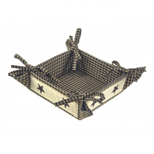Checks With Stars Trim Bread Basket