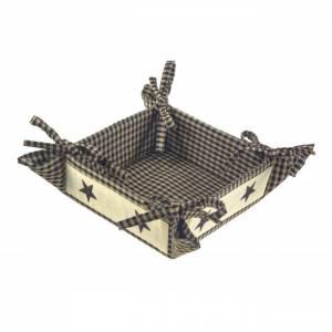 Checks With Stars Trim Bread Basket