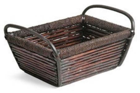 Mahogany Brown Rectangular Willow Basket