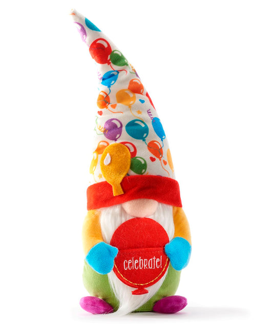 Balloon- Messenger Gnome With Celebrate Pocket Plush Toy