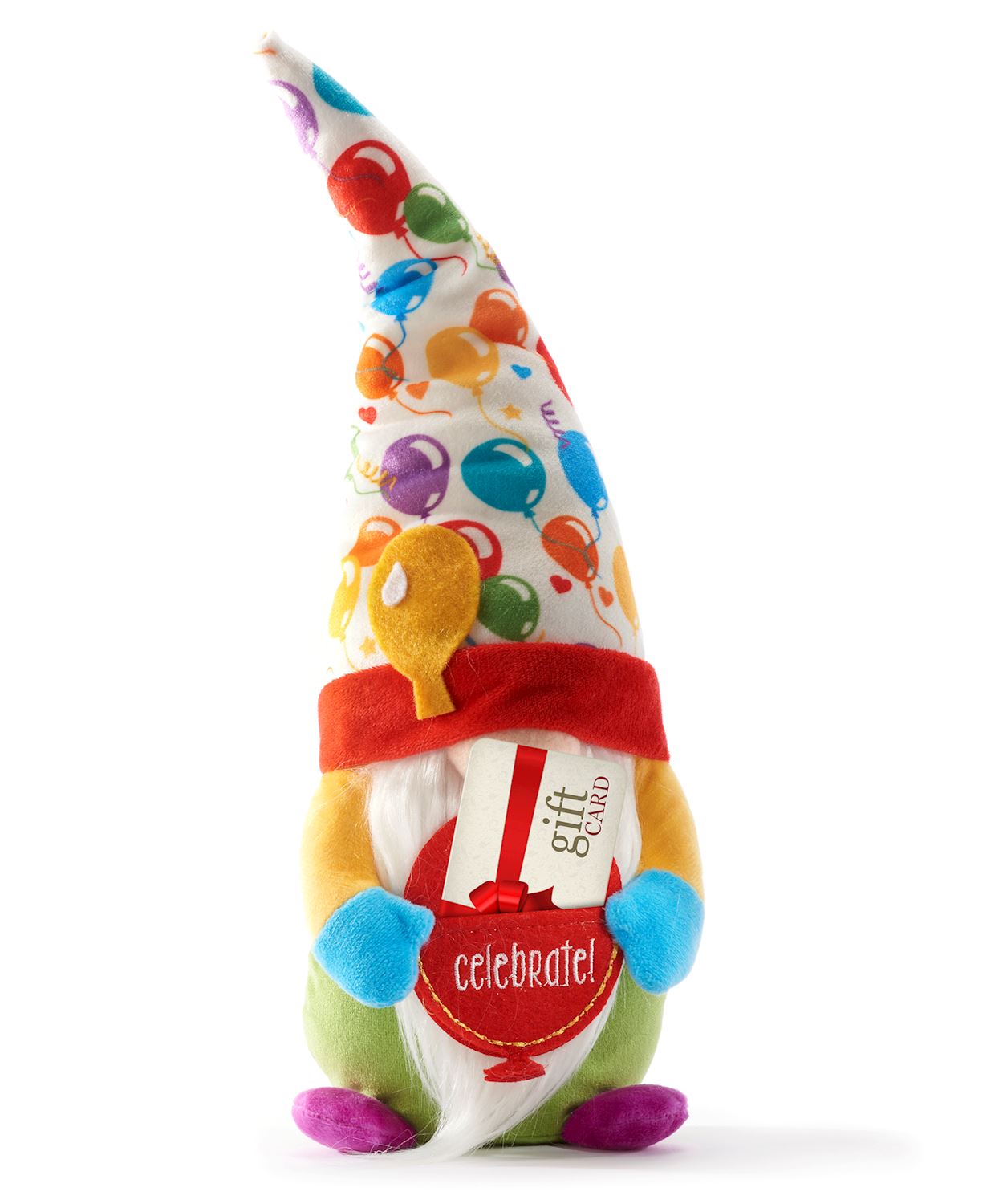 Balloon- Messenger Gnome With Celebrate Pocket Plush Toy