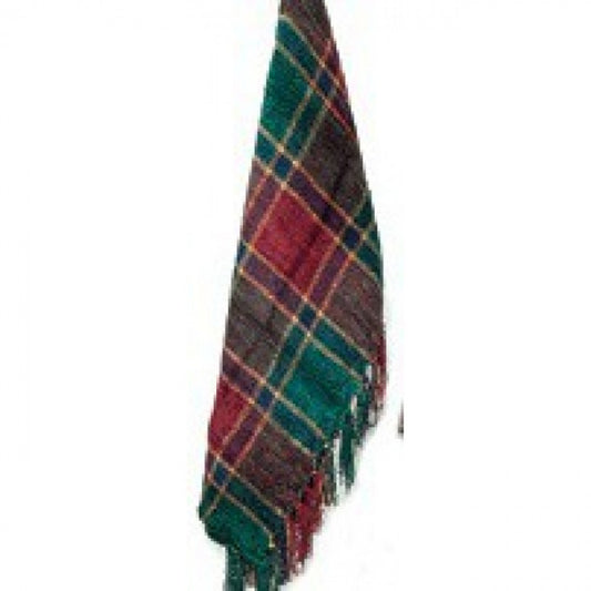 Festive Jewel Tones Check Pattern Chenille Throw