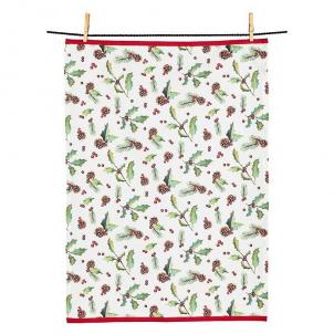 Holly, Pinecones & Berries Tea Towel