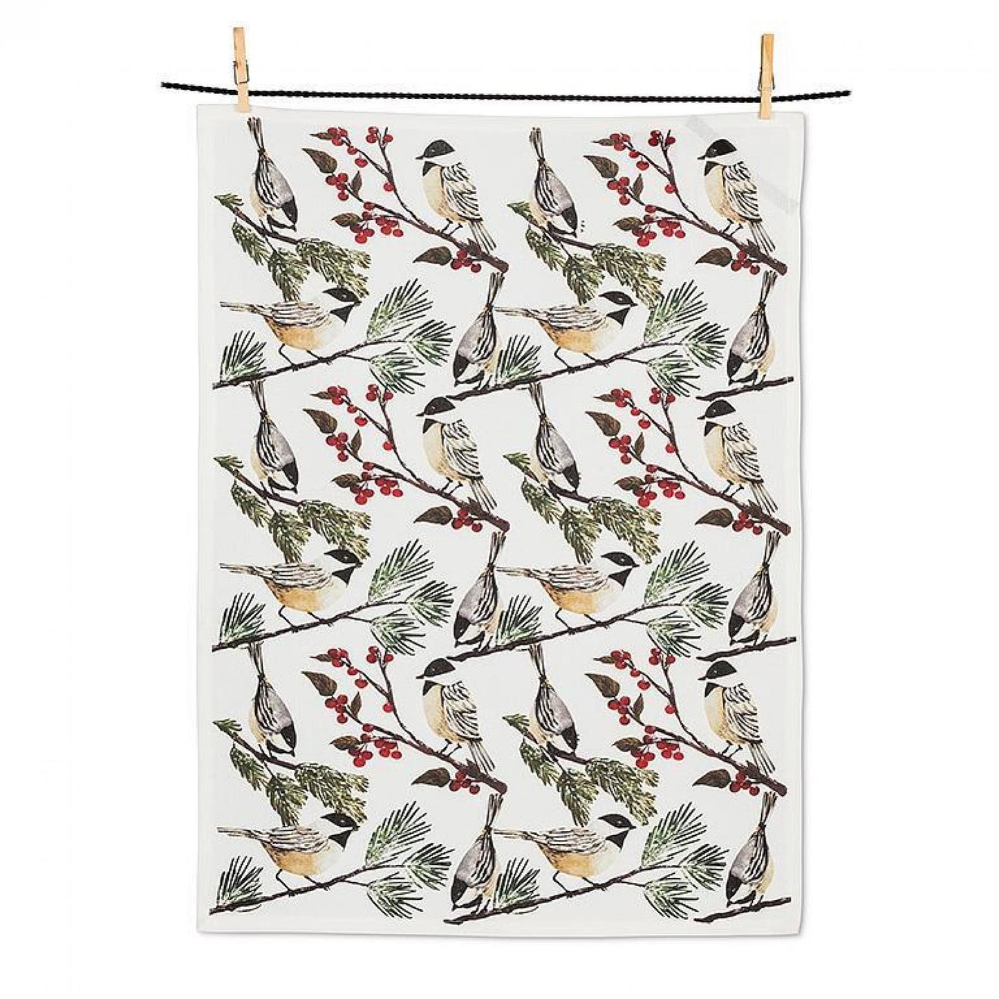 Set of 12 Chickadees On Branches Tea Towel