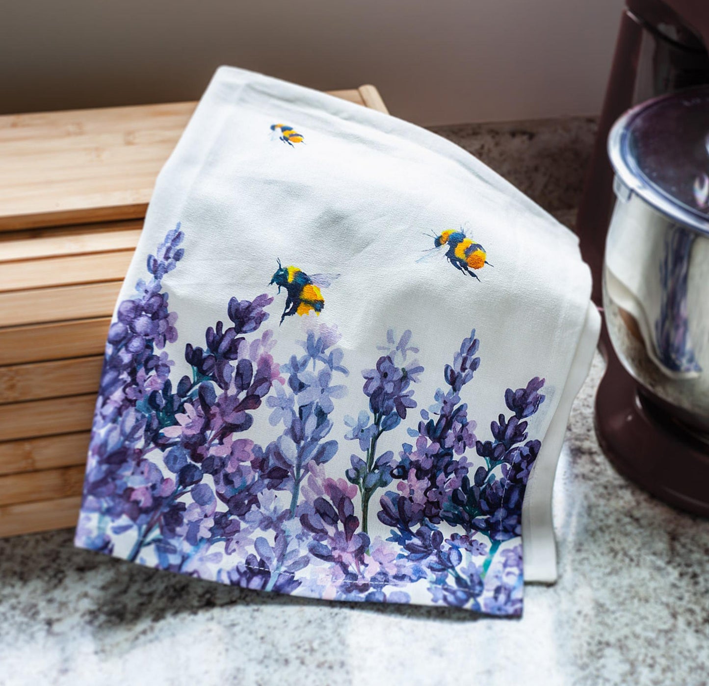 Set of 12 Lavender & Bees Tea Towel