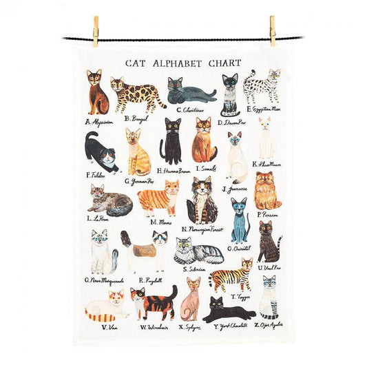 Cat Alphabet Chart Tea Towel