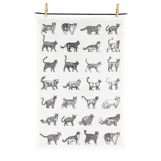 Gray Cats Tea Towel