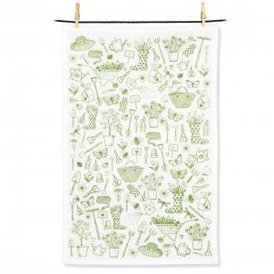 Gardening Items Print Tea Towel