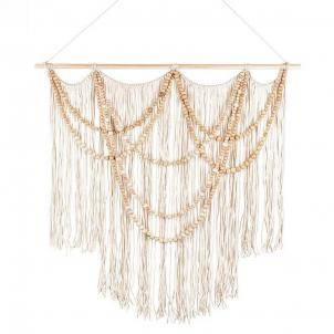 Fringed Wall Hanging With Beads Wall Decor