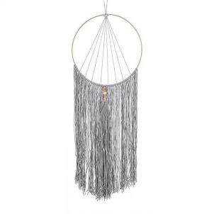 Gray Fringed Dream Catcher Wall Decor