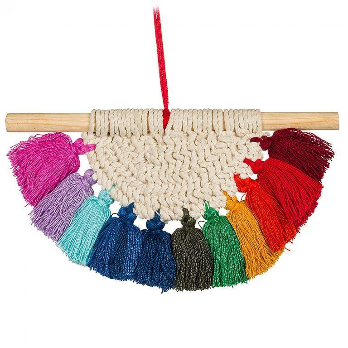 Hanging Macrame With Colorful Tassels Wall Decor