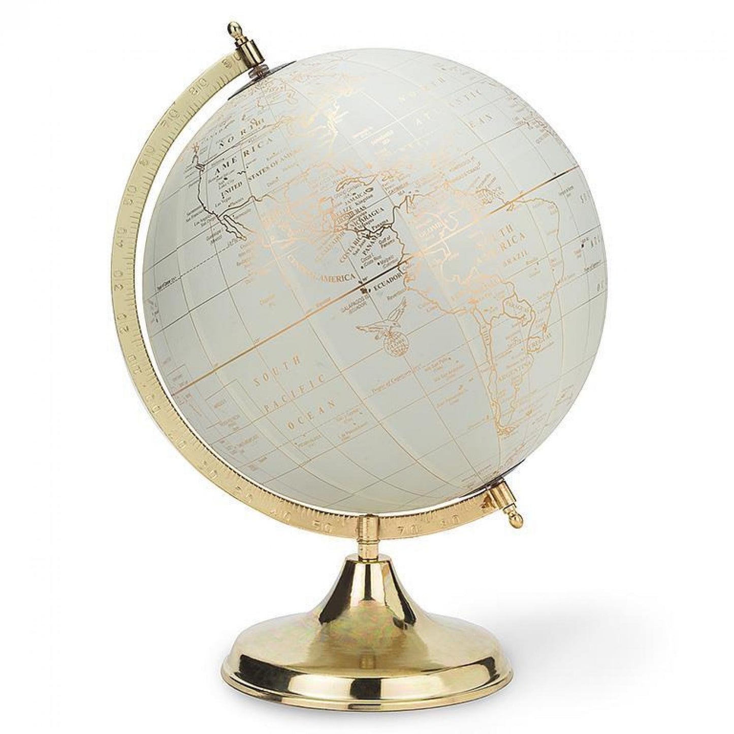 Ivory With Gold On Stand Globe