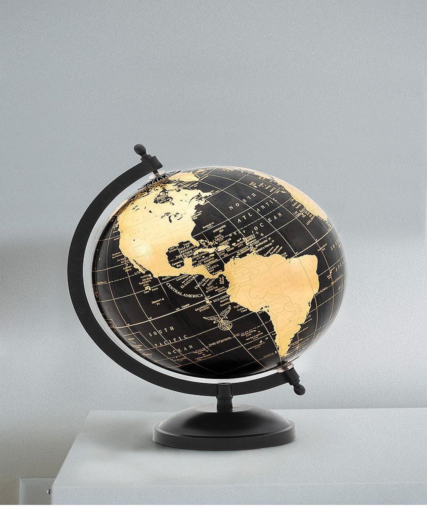 Black And Gold Globe On Stand Globe