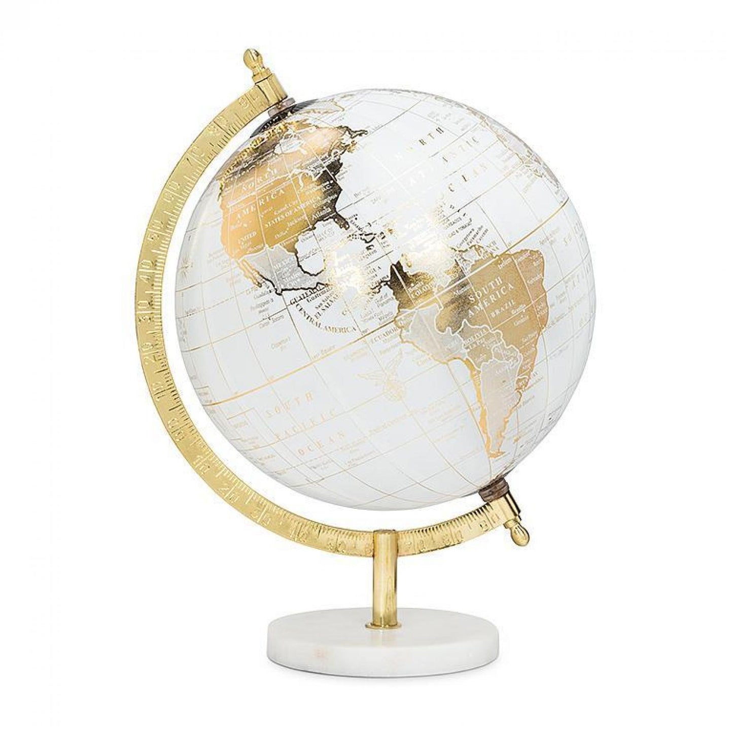 White And Gold Globe On A Marble Base Globe