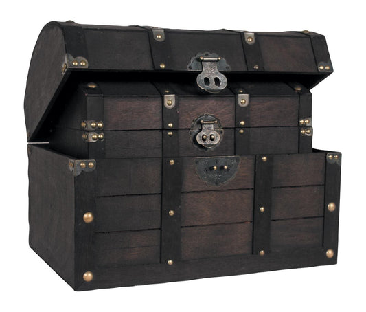 Set Of 2 Dark Brown Decorative Trunks